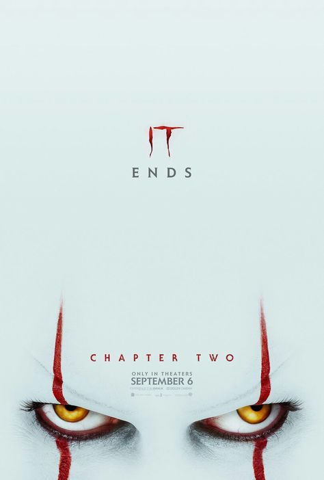 New official poster for IT: CHAPTER TWO (2019) - Dir. Andy Muschietti. Coming September 06th. #itchaptertwo #itchapter2 #movieposter #it #jessicachastain #billskarsgard #billhader #jamesmcavoy #creepy #scary #stephenking #pennywise #terror  #pennywisetheclown #gore #losersclub #horror #horrormovie #clown #evilclown #itfandom #PopCulture #Geek #Movies #Filmes #cinema #OsFilmesdoKacic Es Pennywise, Full Mon, It Eso, It Chapter Two, Xavier Dolan, Zombie Land, It Pennywise, Jay Ryan, Bill Hader