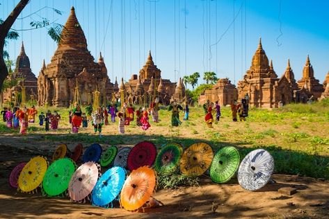 A beautiful view of bagan tourism destin... | Premium Photo #Freepik #photo #bagan #travel-asia #bagan-myanmar #myanmar-travel Bagan Myanmar Photography Beautiful, ရှုခင်းပုံများ Myanmar, ပုဂံ Photo, Bagan Myanmar Photography, Myanmar Landscape, Myanmar Photo, Bagan Myanmar, Album Artwork Cover Art, Myanmar Art