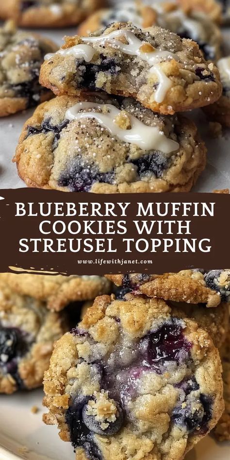 Bakery Style Muffins Blueberries, Desserts Using Blueberries, Blueberry Muffin Top Cookies, Blueberry Muffin Cookie, Simple Blueberry Recipes, Bakery Style Desserts, Bakery Style Cookies Recipes, Cottage Bakery Recipes, Bakery Recipes Unique