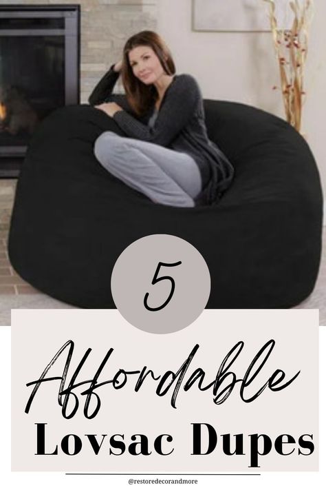 Discover budget-friendly alternatives to Lovesac bean bags with these stylish lookalikes! Transform your living room or bedroom with these amazing home decor deals. Cozy up in style! Bean Bags Bedroom Aesthetic, Diy Lovesac Bean Bags, Giant Bean Bag Chair Living Rooms, Been Bags Room Ideas, Bean Bag Living Room Ideas Decor, Bean Bag In Bedroom, Fireplace Floor Seating, Bean Bag Living Room Ideas, Bean Bag Living Room Decor