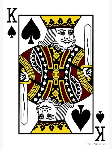 "King of Spades" Sticker for Sale by Ersu Yuceturk | Redbubble King Playing Card Design, King Of Spades Aesthetic, Tarot Drawings, King Of Spades Card, Spade Symbol, Playing Card Crafts, Cards Tattoo, Playing Card Tattoos, King Sticker