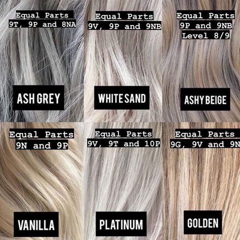 Paint Blend Repeat on Instagram: “The chart of my dreams ✨ Redken shades eq ✨ What formulation would you use for Ash Grey, White Sand, Ashy Beige, Vanilla, Platinum and…” Short Hairstyling, Blonde Toner, Face Hairstyles, Blonde Hair Goals, Beige Blonde Hair, Redken Hair Color, Beige Hair, Redken Hair Products, Redken Shades