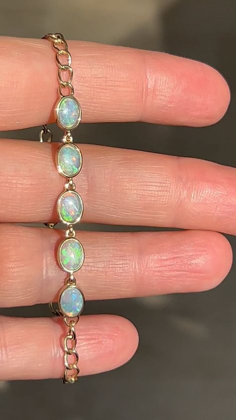 Luxury Opal Birthstone Jewelry, Nature-inspired Opal Gemstone Jewelry, Luxury Opal Jewelry With Gemstone Accents, Elegant Opal Gemstones, Adjustable Opal Gemstone Bracelets, Gold Chain Bracelets, Birthday October, Opal Promise Ring, Gems Bracelet