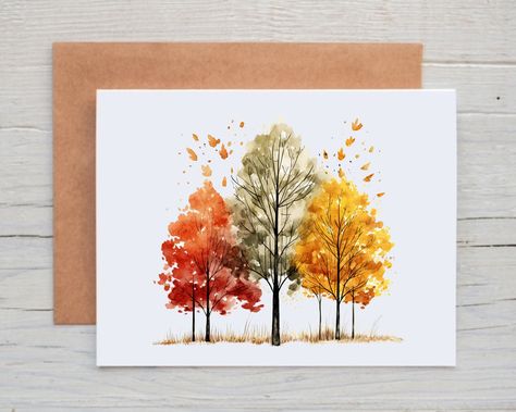 This Note Cards item by SimplyEssentialCards has 214 favorites from Etsy shoppers. Ships from Fredericksburg, VA. Listed on Oct 9, 2024 Simple Watercolor Designs, Fall Watercolor Cards Diy, Simple Fall Watercolor Cards, Diy Card Watercolor, Diy Fall Cards Handmade, Autumn Trees Watercolor, Thanksgiving Watercolor Ideas, Watercolor Fall Flowers, Quick Watercolor Ideas