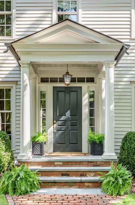 --- New Buildings Built in Traditional Architecture Style --- - Page 204 - SkyscraperPage Forum Colonial House Front Porch, Colonial Front Porch Ideas, Colonial Revival House Exterior, Colonial Revival Exterior, Colonial Front Porch, Front Door Portico, Door Portico, Colonial Front Door, Colonial Porch