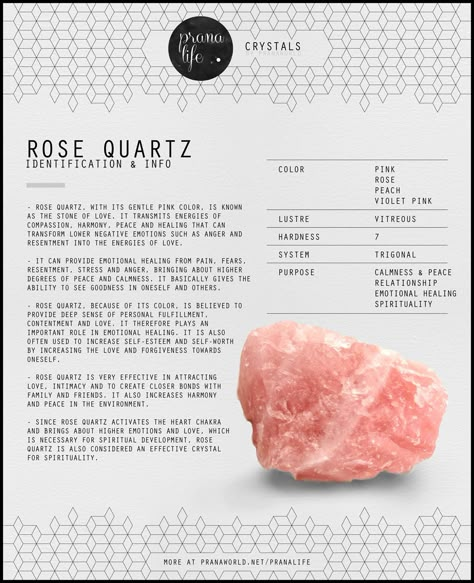 #TCGN: Therapeutic use of Crystals & Minerals: Prana Life | Rose Quartz Stone Magic, Rose Peach, Spiritual Crystals, Crystal Therapy, Crystal Healing Stones, Rocks Crystals, Crystals Healing, Crystal Magic, Gemstones Crystals