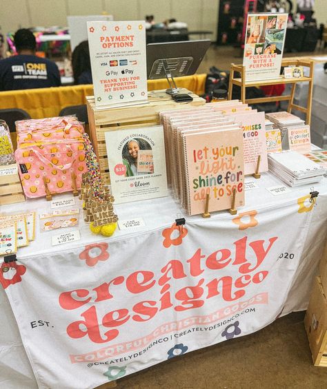 Friday vibes☀️🌈✨ I can’t wait to do another vendor market!!! Author Vendor Table Display Ideas, Signs For Market Booth, Author Vendor Table Ideas, Vendor Booth Signage, Book Vendor Table Display Ideas, Pop Up Table Display Ideas, Vendor Table Display Ideas, Vendor Table Display, Vendor Market