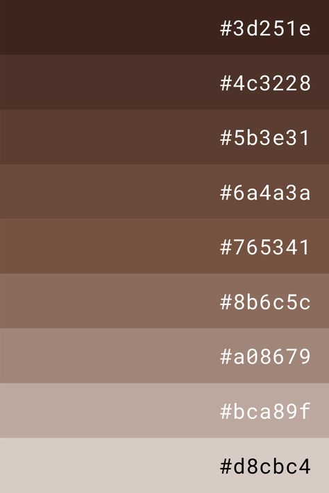 Types Of Brown Color Shades, Tan Color Palette Hex Codes, Brown Color Pallete Code, Coffee Color Palette Hex Codes, Cute Brown Color Palette, Brown Shades Palette, Shades Of Brown Palette, Canva Brown Palette, Coffee Hex Code