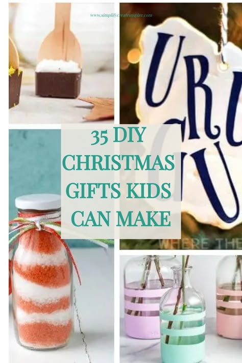 Looking for some DIY Christmas gifts that kids can make for family? Get inspired with these creative and fun gift ideas that are perfect for spreading holiday cheer! From handmade ornaments to personalized mugs, these special gifts will be treasured by loved ones for years to come. Encourage your children to get crafty this holiday season and create heartfelt presents that show how much they care. Making gifts together can be a wonderful bonding experience and a great way to get into the festive Christmas Crafts For Kids To Give As Gifts, Christmas Crafts As Gifts From Kids, Christmas Gifts To Make With Kids, Diy Christmas With Kids, Christmas Presents Kids Can Make, Diy Christmas Gifts Kids Can Make, Diy Gifts For Kids To Make, Gifts Kids Can Make For Parents, Christmas Gifts For Kids To Make