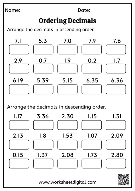 Decimal Worksheets 5th Grades, Adding And Subtracting Decimals, Ordering Decimals, Subtracting Decimals, Decimals Worksheets, Decimal Number, Math 5, Learning Mathematics, Teaching Lessons