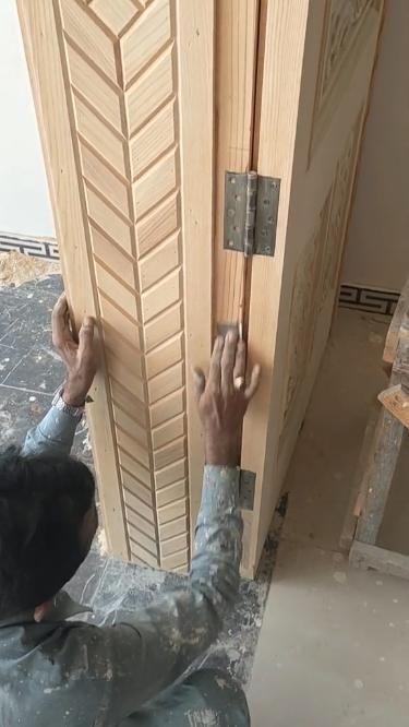 Door Wood projects Dabal Door, Diy Window Blinds, Plywood Doors, New Door Design, Wood Slab Dining Table, Wood Folding Table, Flush Door Design, House Front Door Design, Cornice Design