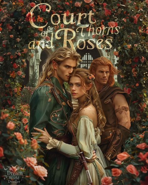 art by: @dreamworlddweller Fryer And Tamlin, Acotar Book 1 Fanart, A Court Of Thorns And Roses Characters, Fayre And Rhysand, Acotar Book 1, Acotar Cover, Acotar World, Acotar Cosplay, Water Bottle Decoration