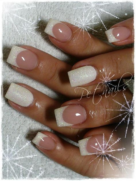 French Manicure With A Twist, Ongles Gel French, Wedding Day Nails, French Pedicure, Wedding Nails French, French Manicure Nails, French Nail Designs, Super Nails, Nails French