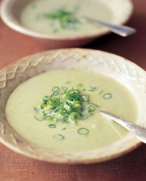 Scallion Soup Recipe | Saveur Green Onion Soup, Scallion Soup, Spring Onion Soup, Green Onions Recipes, Scallions Recipes, Spring Soups, Vegetable Soups, Zucchini Feta, Csa Recipes