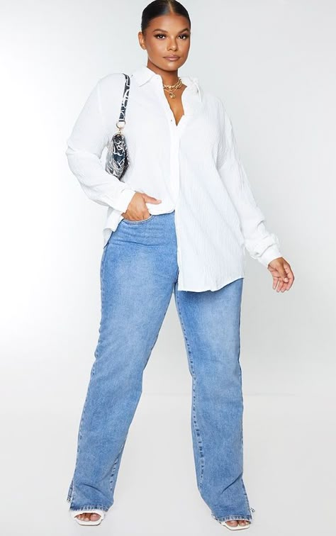 Plus-Size Oversized Shirts Shopping Guide | Shirts Under $115 Oversized Shirt Plus Size, How To Style Oversized Shirt, Oversized Shirt Outfit, Plus Size Baddie Outfits, White Shirt Outfits, Looks Jeans, Casual Glam, Oversized Shirts, Business Casual Outfits For Work