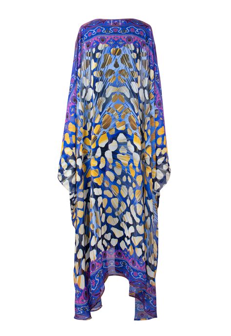 Dora Goddess Kaftan | saisankoh Caftan Dress Kaftan, African Ladies, Cruise Fashion, Morning Dress, Luxury Resort Wear, Resort Wear For Women, Art Exhibits, Angel Print, Silk Kaftan