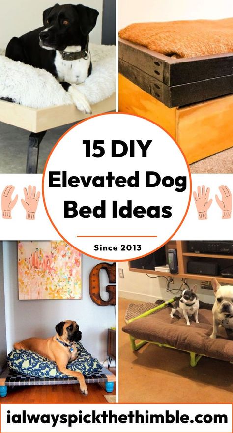 Dog Bed Beside Human Bed Diy, How To Make Dog Beds Diy, Home Made Dog Beds Diy, Dog Bed Solutions, Raised Dog Bed Next To Human Bed, Raised Wooden Dog Bed Diy, Diy Extra Large Dog Bed, Diy Orthopedic Dog Bed, Diy Dog Bed Frame For Large Dogs