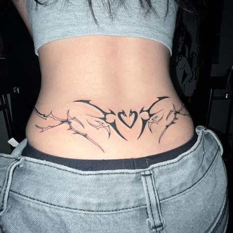 Lower Back Tattoo, Punk Tattoo, Waist Tattoos, Grunge Tattoo, Back Of Neck Tattoo, Tatuaje A Color, Back Tattoo Women, Bo Peep, Aesthetic Tattoo