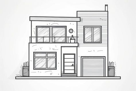 House drawing sketch diagram. | premium image by rawpixel.com Simple Dream House Drawing, Cool House Drawings, Easy House Sketch, Dream House Sketch Easy, House Design Drawing Easy, Dream House Drawing Easy, Easy Architecture Drawing, Modern House Drawing Sketches, House Design Drawing Sketch