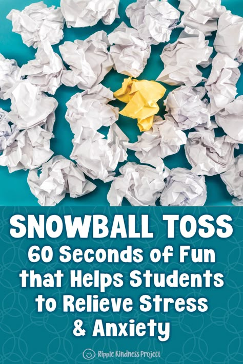 It can be difficult for some students to open up but we know how critical it is for wellbeing to be able to manage and release emotions that cause stress and frustration. The snowball toss is a fun brain break that encourages students to relax a little and let their guard down to release built up emotions. Watch the video or read the transcript to find out how you can add some quick fun to your classroom that improves mental health. #snowballtoss #mentalhealth #wellbeing #brainbreak #activity Feelings Activities For Adults, Games In Classroom Fun, Christmas Mental Health Activity For Kids, Emotions Therapy Activity, Emotional Management Activities, Social Recreation Activities For Kids, Mindfulness Activity For Adults, Fun Coping Skills Activities, New Years Social Skills Activities