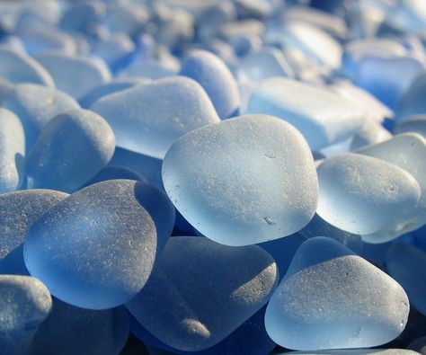 Genuine Sea Glass - A Sea Of Cornflower Blue | by west coast sea glass Glass Pebbles, Sea Glass Beach, Sea Pottery, Blue Sea Glass, Sea Glass Art, Fused Glass Art, Sea Glass Jewelry, Stained Glass Art, Cornflower Blue