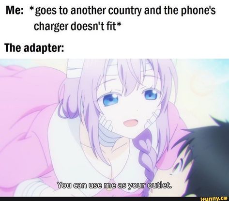 Me: *goes to another country and the phone's charger doesn't fit* The adapter: – popular memes on the site iFunny.co #sciencetech #anime #animu #animeme #country #phones #charger #doesnt #the #pic Funny Reddit, Git Gud, Anime Mems, Funny Parrots, Art Jokes, Another Country, Science Humor, Anime Jokes, Anime Memes Funny