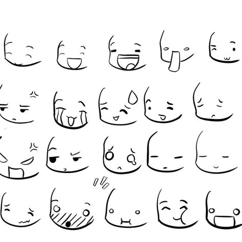 Chibi Facial Expressions, Face Expressions Drawing, Angry Cartoon Face, Types Of Emotions, Chibi Expressions, Chibi Face, Cartoon Faces Expressions, Expressions Drawing, Facial Expressions Drawing