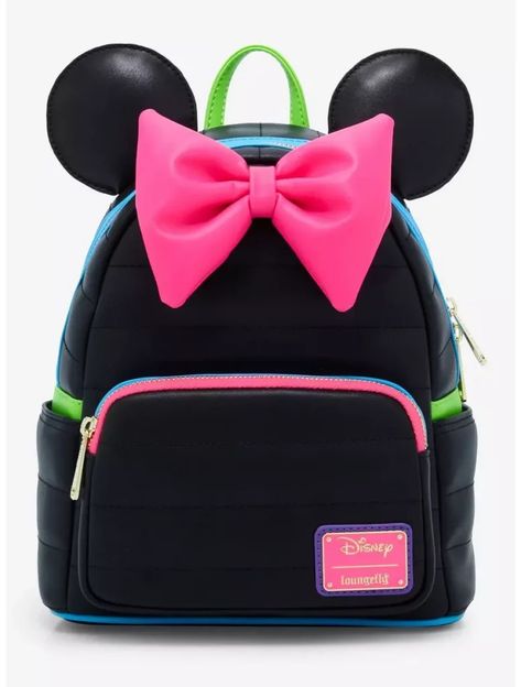 Minnie Mouse Neon Ears Loungefly Backpack Disney Bags Backpacks, Loungefly Mini Backpack, Neon Details, Disney Dragon, Star Wars Games, Mini Backpacks, Loungefly Bag, Accesories Jewelry, Woody Toy Story