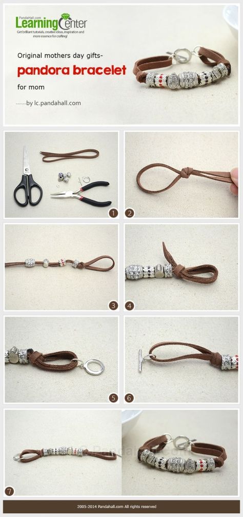 Make Leather Bracelets, How To Make Leather, Pandora Beads, Cord Jewelry, Bracelets Diy, Wolf Head, Jewelry Techniques, Suede Cord, Cord Bracelet