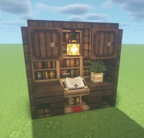 Minecraft Home Ideas Aesthetic, Minecraft Cartographer House Interior, Things To Build In Minecraft Cottagecore, Bookshelf Minecraft Ideas, Minecraft Interior Cottagecore, Minecraft Staircase Ideas Inside, Mc House Decor, Minecraft Space Fillers Interior, Cute Minecraft Decor Ideas