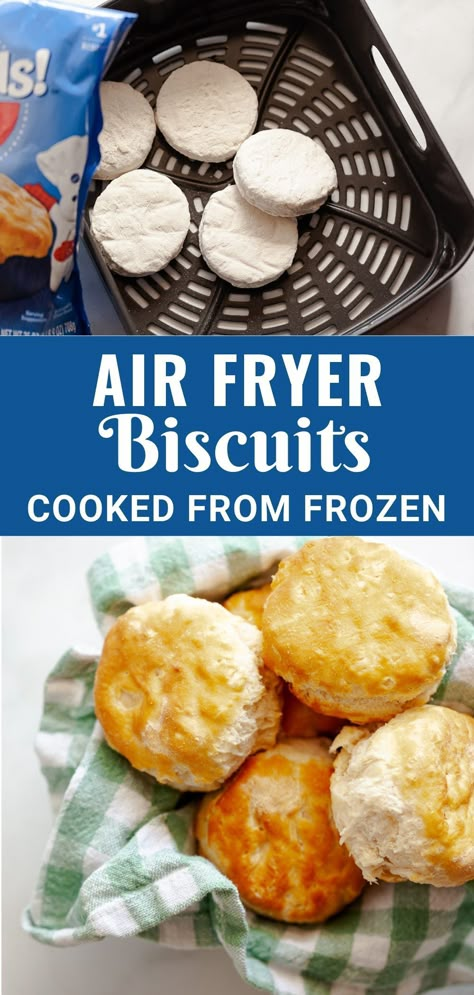 Air Fryer Recipes For Ninja Foodie, Air Fryer Frozen Waffles, How To Cook Frozen Biscuits In Air Fryer, Cooking Biscuits In Air Fryer, Cook Biscuits In Air Fryer, Air Fryer Buttermilk Biscuits, Frozen Cookies In Air Fryer, Breakfast Ideas With Frozen Biscuits, Frozen Biscuits In The Air Fryer