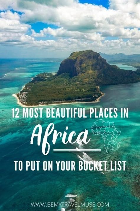 12 of the most beautiful places in Africa to put on your bucket list! You may not have heard of some of the destinations on the list before, so click to check them out and start planning an epic trip to Africa! #Africa #bucketListTravel African Places To Visit, Best Places To Travel In Africa, Africa Travel Bucket List, Africa Tourist Spots, Trip To South Africa, African Countries To Visit, African Safari Vacation, Africa Travel Destinations, African Travel Destinations