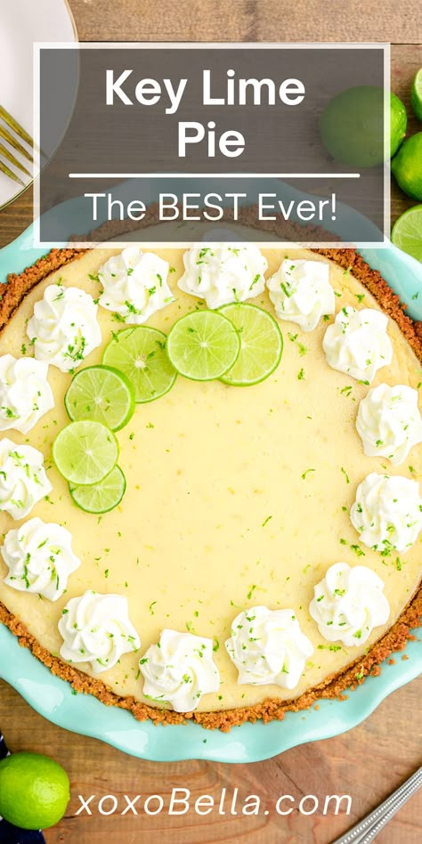 Florida Key Lime Pie Recipe, Authentic Key Lime Pie Recipe, Best Key Lime Pie Recipe, Lime Dessert, Key Lime Recipes, Key Lime Desserts, Key Lime Pie Easy, Key Lime Pie Recipe, Homemade Graham Cracker Crust