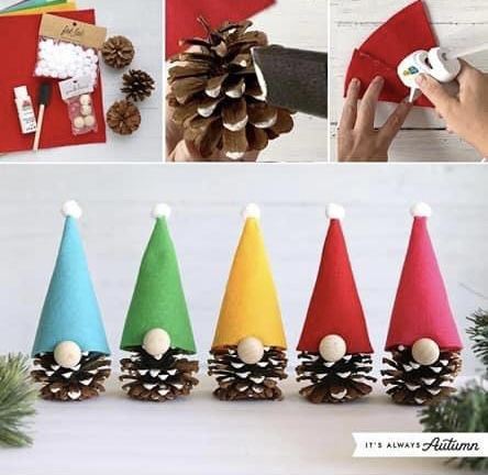 Pinecone Gnomes, Balloon Decorations Diy Tutorials, Kindergarten Christmas Crafts, Wreaths Diy Easy, Christmas Gift Wrapping Diy, Diy Christmas Gifts For Friends, Pinecone Crafts Christmas, Kindergarten Christmas, Gift Wrapping Diy