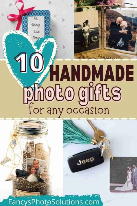 10 Photo Present Ideas that are Unique & Meaningful Fathers Day Photo Gift Ideas, Fathers Day Gifts Ideas With Pictures, Photo Mothers Day Gifts, Homemade Photo Gifts, Anniversary Photo Gift Ideas, Diy Memory Gifts, Photo Gift Ideas Diy, Photo Present Ideas, Diy Photo Gifts