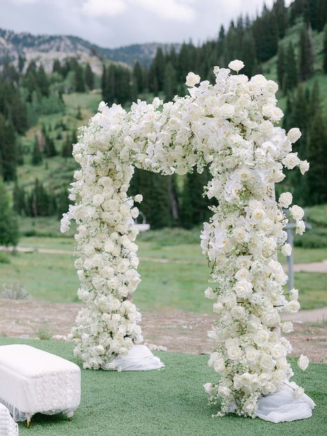 All White Flower Arch, White Flower Ceremony Arch, All White Floral Wedding Arch, White Rose Flower Arch, White Flower Arbor, White Roses Arch Wedding, White Rose Ceremony Arch, Wedding Arch Roses, White Wedding Floral Arch