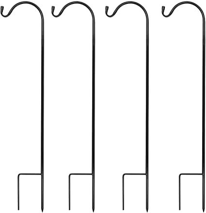 Sorbus Shepherd's Hooks - Set of 4 Extendable Garden Planter Stakes for Bird Feeders, Outdoor Décor, Plants, Lights, Lanterns, Flower Baskets, and More! Heavy Duty (4 Pack) Hanging Potted Plants, Plant Hooks, Flower Baskets, Shepherds Hook, Garden Planter, Garden Accents, Charming Garden, Outdoor Backyard, Plant Lighting