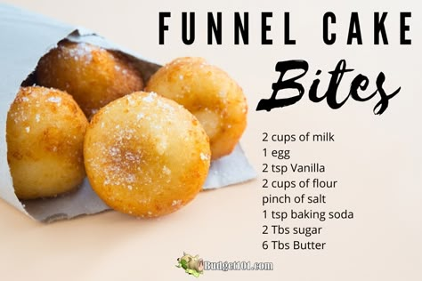 Carnival Desserts Fair Foods, Fair Themed Birthday Party Food Ideas, State Fair Desserts, Boardwalk Food Ideas, Diy Carnival Food Ideas, Funnel Cake Cookies, Food Ideas For Food Trucks, Easy Fair Food Ideas, Carnival Treats Ideas