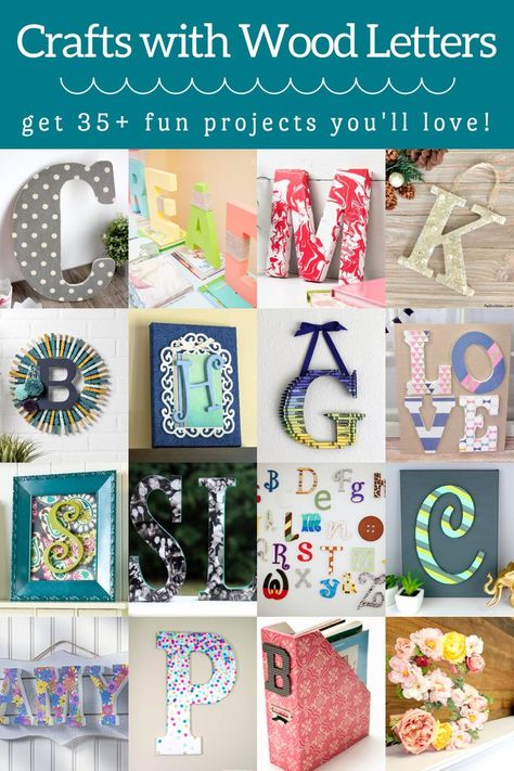 Create personalized wooden gifts with customized letters, a meaningful and eco-friendly way to express emotions, perfect for birthdays, weddings, and special occasions.. #alphabet #fonts Wooden Letter Decoration Ideas, Letter Painting Ideas Wooden, Wooden Letter Painting Ideas, Letter Painting Ideas, Letter Decoration Ideas, Diy Wooden Letters, Wood Letter Crafts, Wood Letters Decorated, Appreciation Crafts