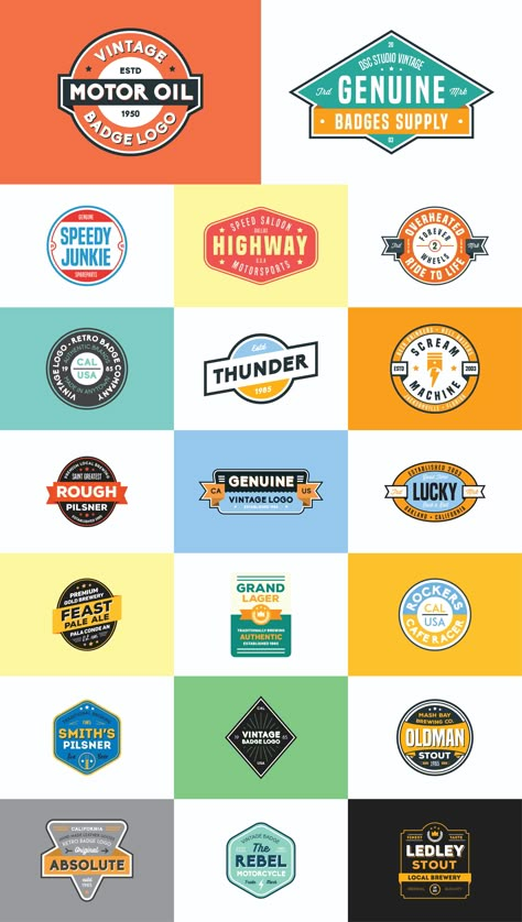 Badges Logo Design, Badge Logo Design Modern, Badge Logo Design, Retro Circle Logo, Retro Sports Logo Design, Retro Business Logo, Vintage Badge, Vintage Badge Logo, Retro Logo Design Vintage Labels