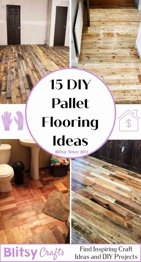 Pallet Floors Diy, Cheap Easy Flooring Ideas Diy, Inexpensive Flooring Ideas Diy Plywood, Diy Pallet Floor, Diy Carpet To Wood Floor, Diy Bedroom Flooring Ideas Cheap, Diy Wood Floor Installation, Pallet Board Flooring, Diy Pallet Flooring Indoors