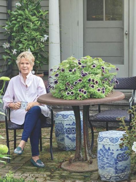 Decorating Wisdom from Designer Bunny Williams - Outdoor Hosting, Potted Ferns, Blackberry Farm, Blackberry Farms, Redbud Tree, Bunny Williams, Farm Lifestyle, Spring Bulbs, Green Gems