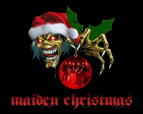 Have a Rockin' Christmas! - Gallery Iron Maiden Artwork, Heavy Metal Christmas, Iron Maiden Art, Iron Maiden Albums, Eddie Iron Maiden, Eddie The Head, Steve Harris, Christmas Horror, Iron Maiden Eddie