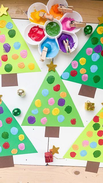 Winter Tree For Kids, Christmas Craft Activities For Preschool, Easy Kids Christmas Decorations, Happy Holidays Crafts For Kids, May Craft Ideas For Kids, Christmas Tree Prek Craft, Christmas Craft Two Year Old, Christmas Art Preschoolers, Easy Christmas Art Preschool