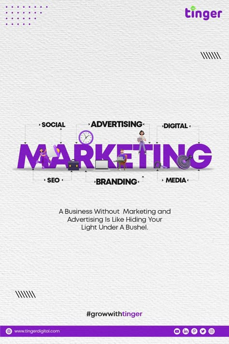 Marketing On Facebook, Marketing Project Ideas, Digital Marketing Design Poster, Marketing Company Branding, Creative Digital Marketing Ads, Creative Digital Marketing Posts, Tinger Digital, Digital Marketing Post Ideas, Social Media Marketing Ads