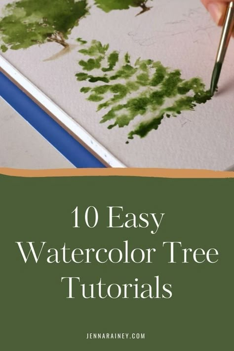 Learn how to paint watercolor trees with ease through this video tutorial. Perfect for beginners, it provides step-by-step instructions to create various tree types, enhancing landscapes and nature scenes in your artwork. With tips on color mixing and brush techniques, you’ll be able to add a natural touch to your paintings effortlessly. Painting Trees Watercolor, Watercolor Trees Tutorial, Painting Easy Watercolor, Basics Of Sketching, Trees Tutorial, Sketching Shading, Brush Techniques, Master Watercolor, Tree Types