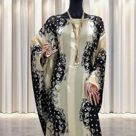 Muslim Sets Dress Wave Print Robe Gowns Lady Party European Clothes American Clothing Abaya Dubai Maxi African Design Loose - AliExpress Folklore Clothes, Abaya Fashion Modern, European Clothes, Elegant Hijab, Islamic Dresses, Cultural Clothes, Vip Dress, Arabic Clothing, Cape Scarf