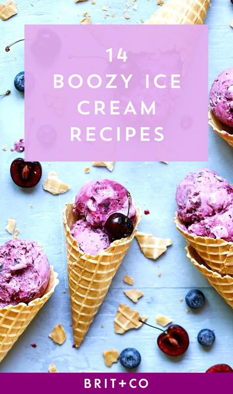 Cool down this summer with these 14 boozy ice cream recipes. Booze Ice Cream Recipe, Homemade Boozy Ice Cream, Alcohol Infused Ice Cream Recipes, Alcohol Infused Ice Cream, Ice Cream With Alcohol Recipes, Booze Ice Cream, Ice Cream With Alcohol, Alcohol Ice Cream Recipes, Ninja Creami Boozy Ice Cream Recipes