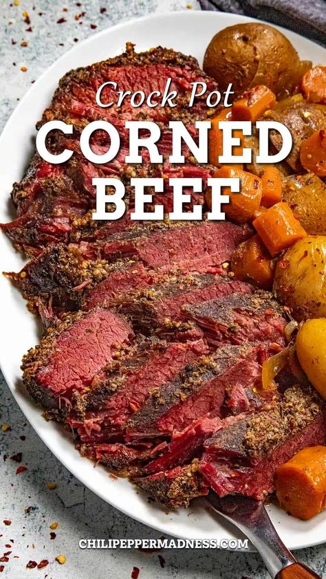 Today, my friends, I'm going to show you how to make a delicious Slow Cooker Corned Beef. This slow cooker corned beef recipe is everything you need for fall-apart tender corned beef, with real flavor from the homemade corned beef spices. Slow Cooker Cornbeef Brisket, Corned Beef In A Crock Pot, Corned Beef Recipes Slow Cooker Easy, Corned Beef Dinner Recipes, The Tipsy Housewife Corned Beef, Crockpot Cornbeef Brisket, Crockpot Cornbeef Brisket Crock Pot, Corned Beef In Slow Cooker Crock Pot, Corned Beef Brisket Crock Pot Crockpot Recipes