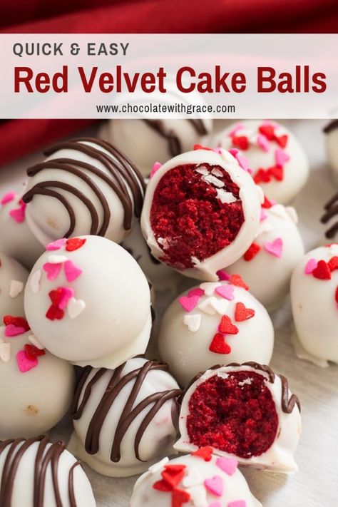 Red Velvet Cake Balls Cake Pop Receita, Red Velvet Cake Balls, Easy Red Velvet Cake, Easy Red Velvet, Cake Ball Recipes, Valentines Recipes Desserts, Cake Ball, Red Cake, Cake Pop Recipe